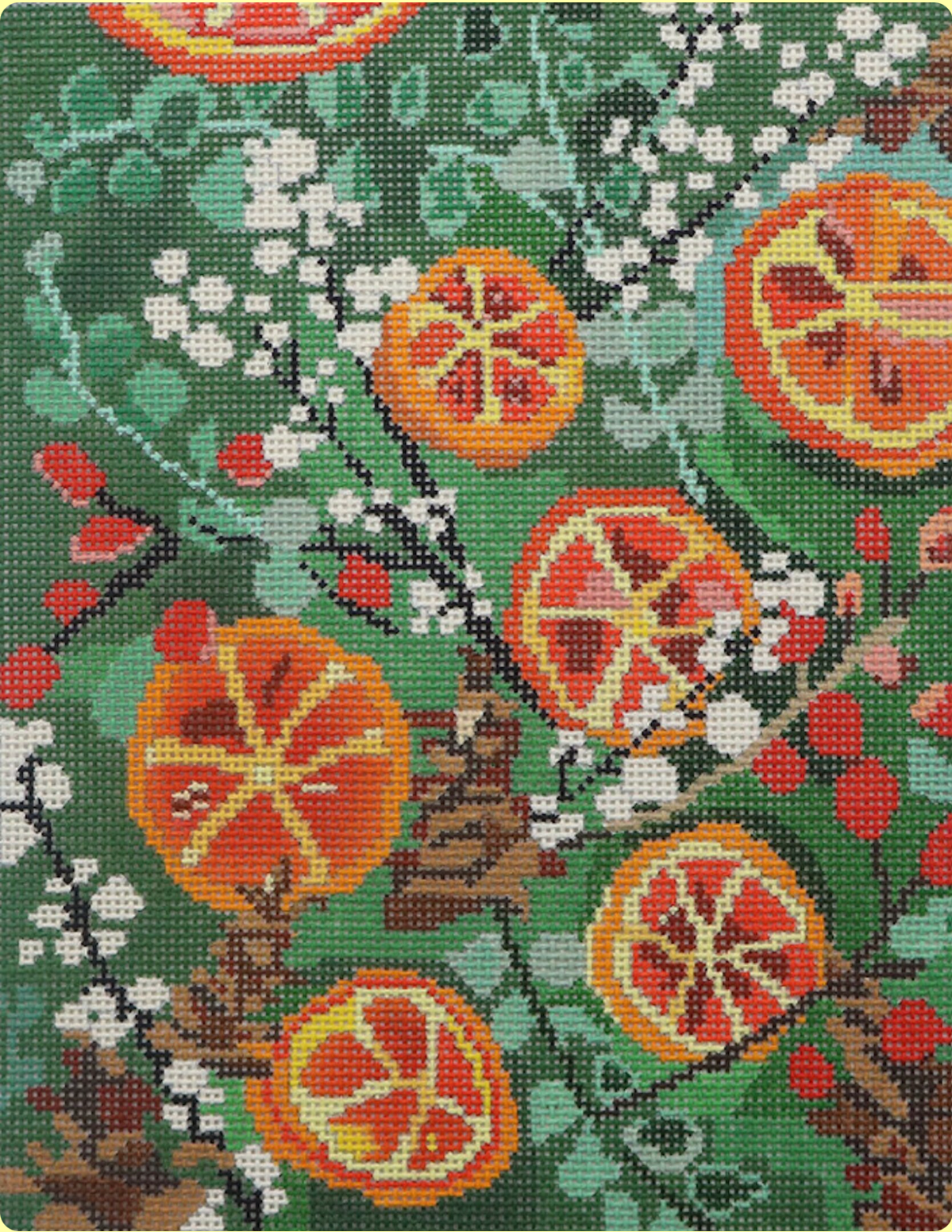 cooper oaks Holiday Potpourri with oranges needlepoint canvas