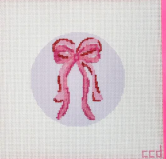 cotswold co Coquette Bows Round needlepoint canvas