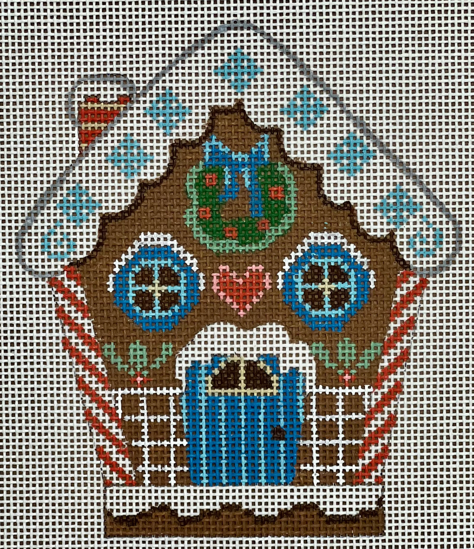 danji Gingerbread House 4 needlepoint canvas