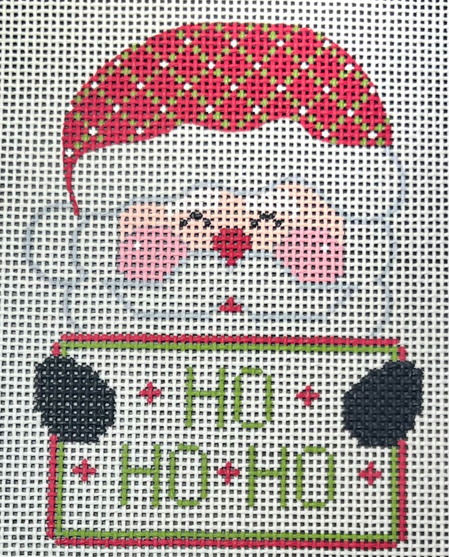 danji Santa Tag Ho Ho Ho 13 Mesh needlepoint canvas