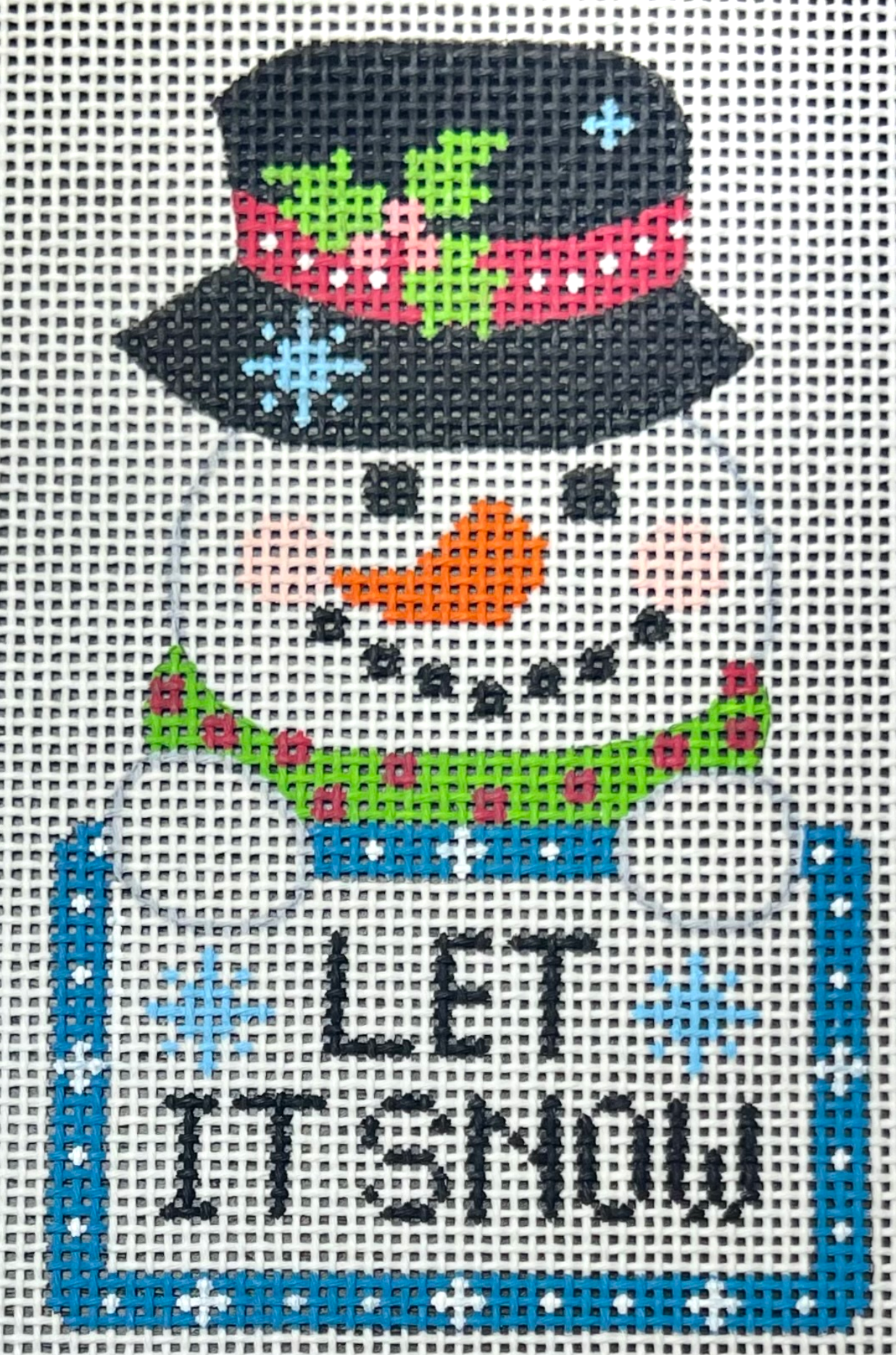 danji Snowman Tag Let It Show 13 Mesh needlepoint canvas