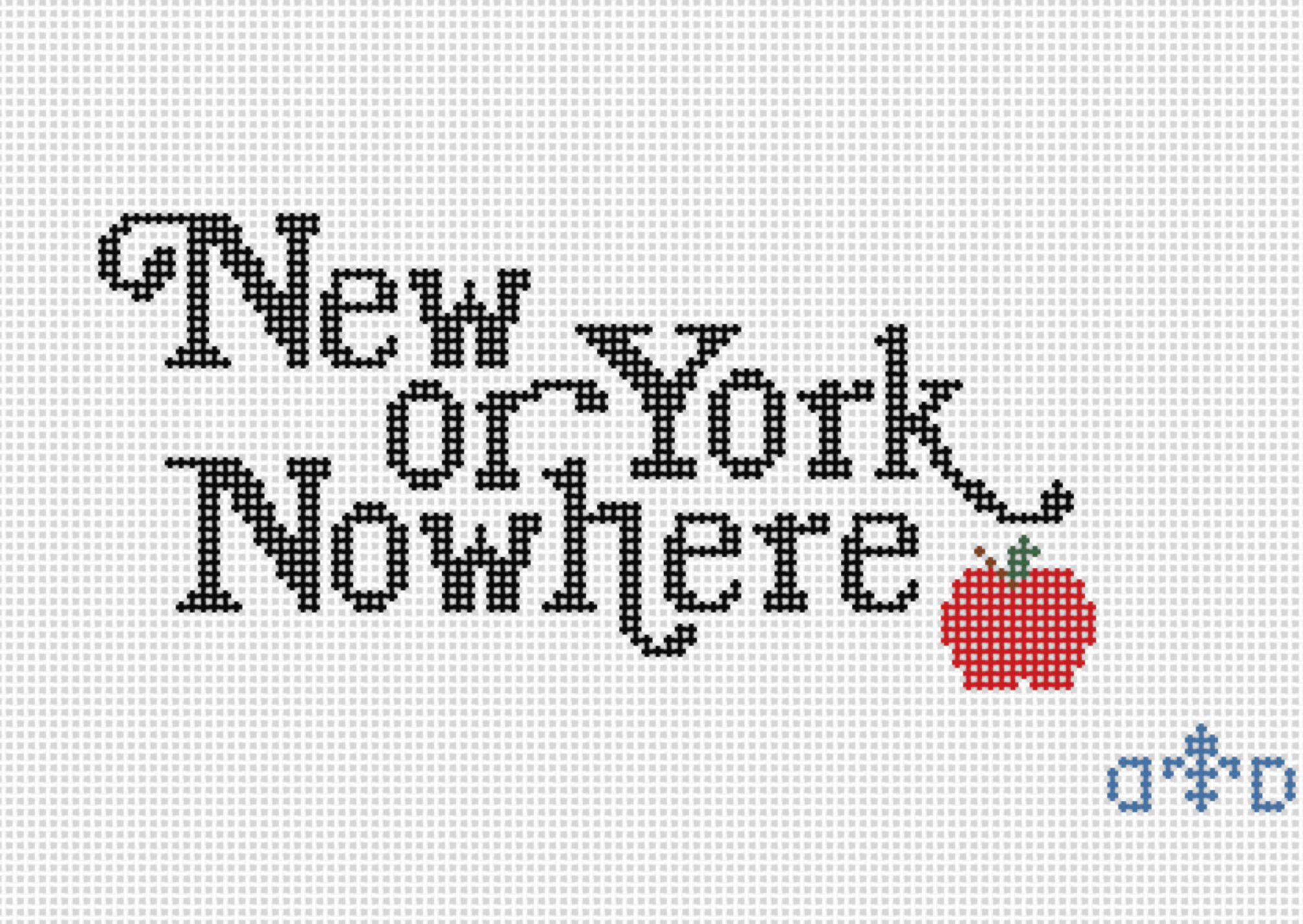 detmer designs New York or Nowhere with Big Apple needlepoint canvas