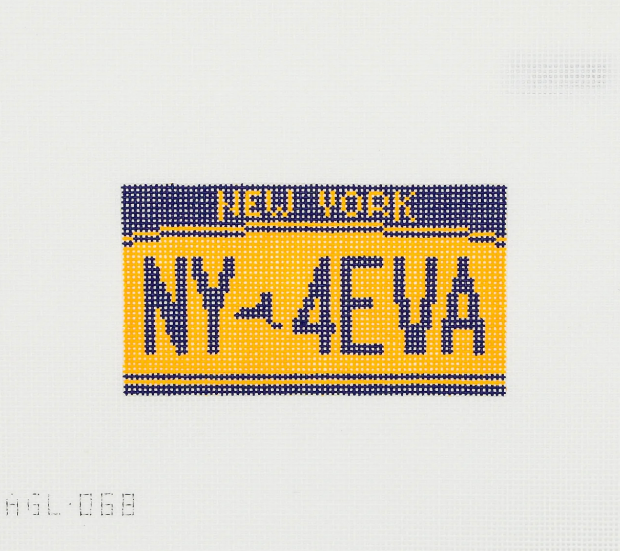 dog wood needlepoint NY 4EVA License Plate needlepoint canvas