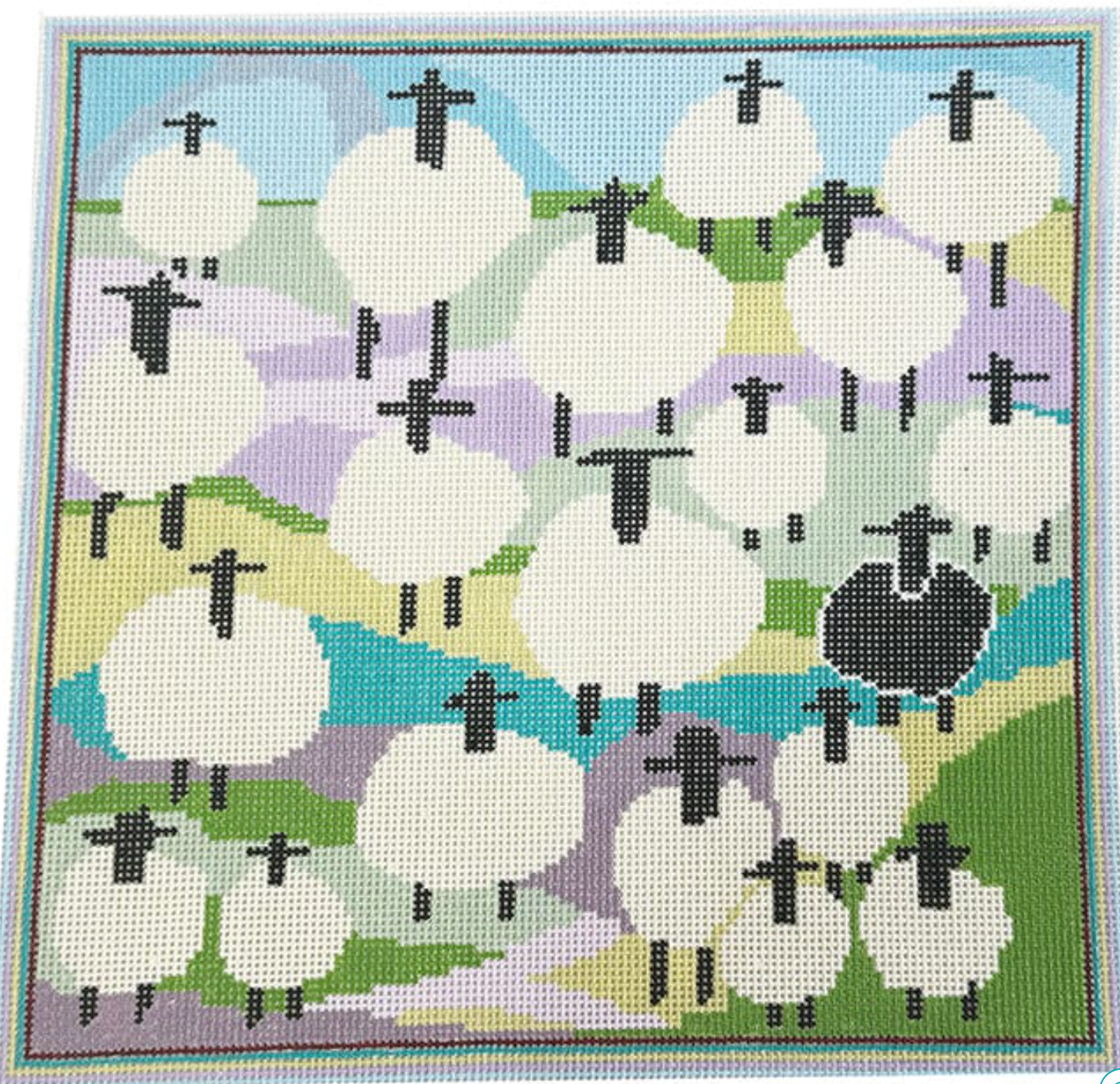 doolittle stitchery Counting Sheep Pillow needlepoint canvas