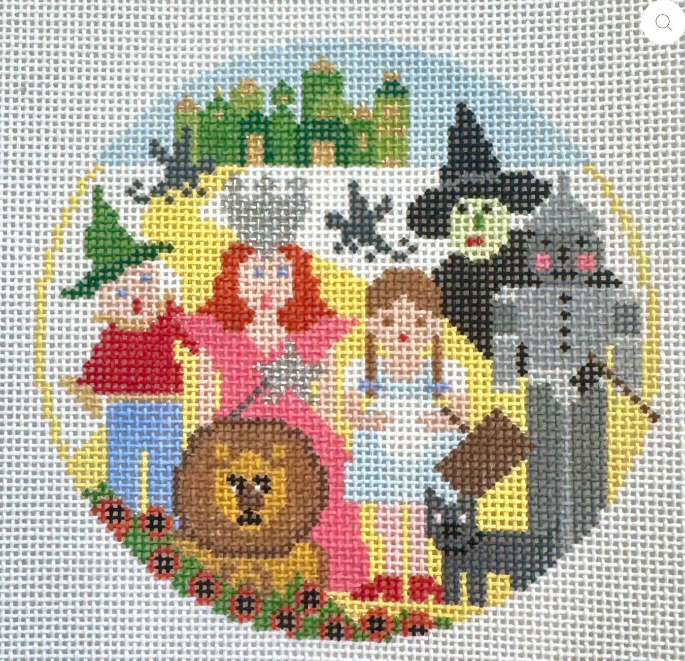 doolittle stitchery Wizard of Oz Round needlepoint canvas