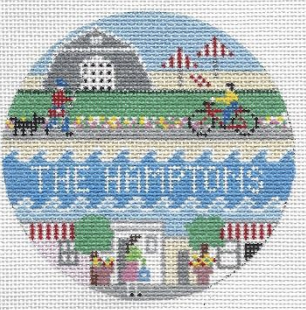 doolitttle stitchery The Hamptons Round needlepoint canvas