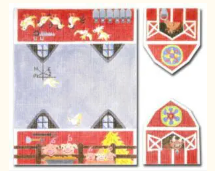 edie and ginger Barnyard Animals doorstop 3d needlepoint canvas