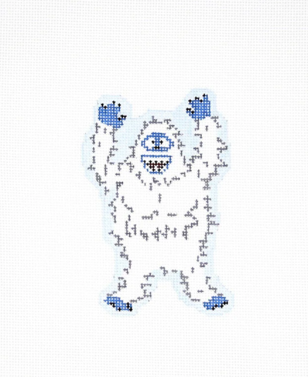 elm tree Abominable Snowman Ornament needlepoint vanvas