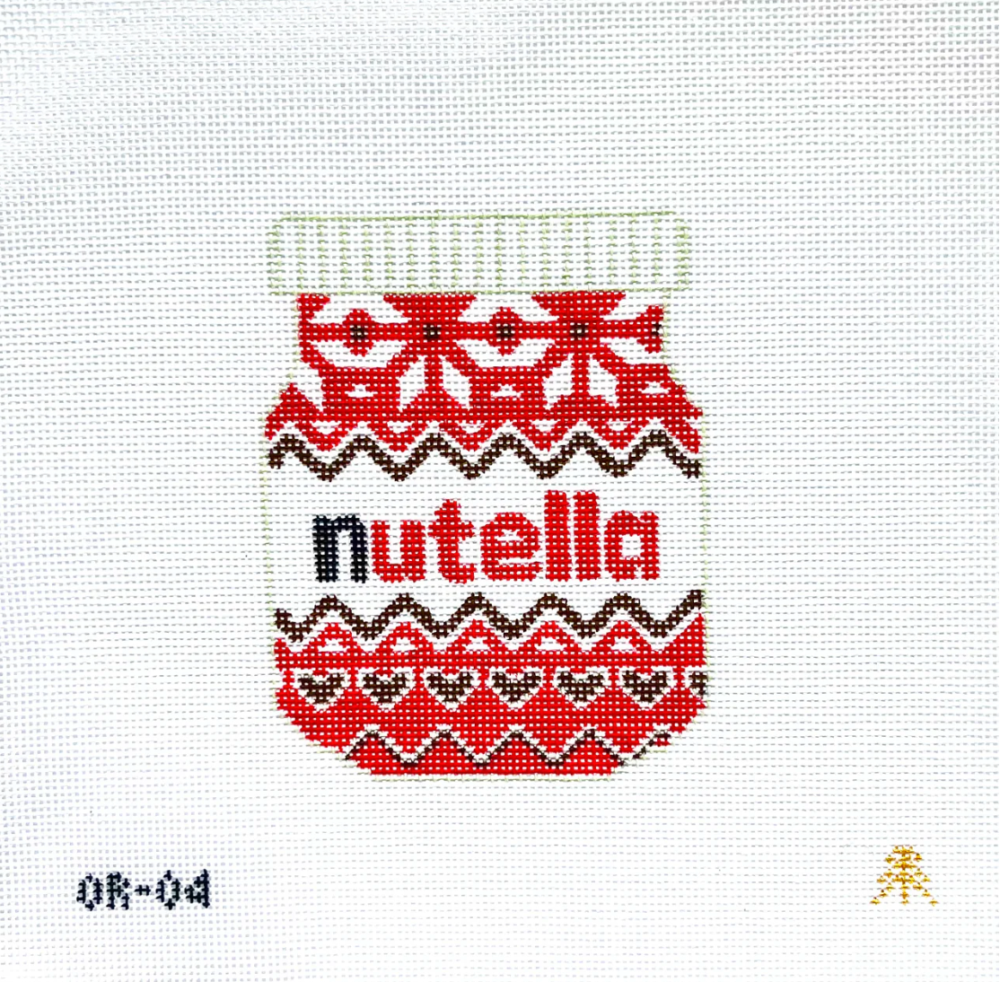 evergreen needlepoint Nutella Holiday Jar needlepoint canvas
