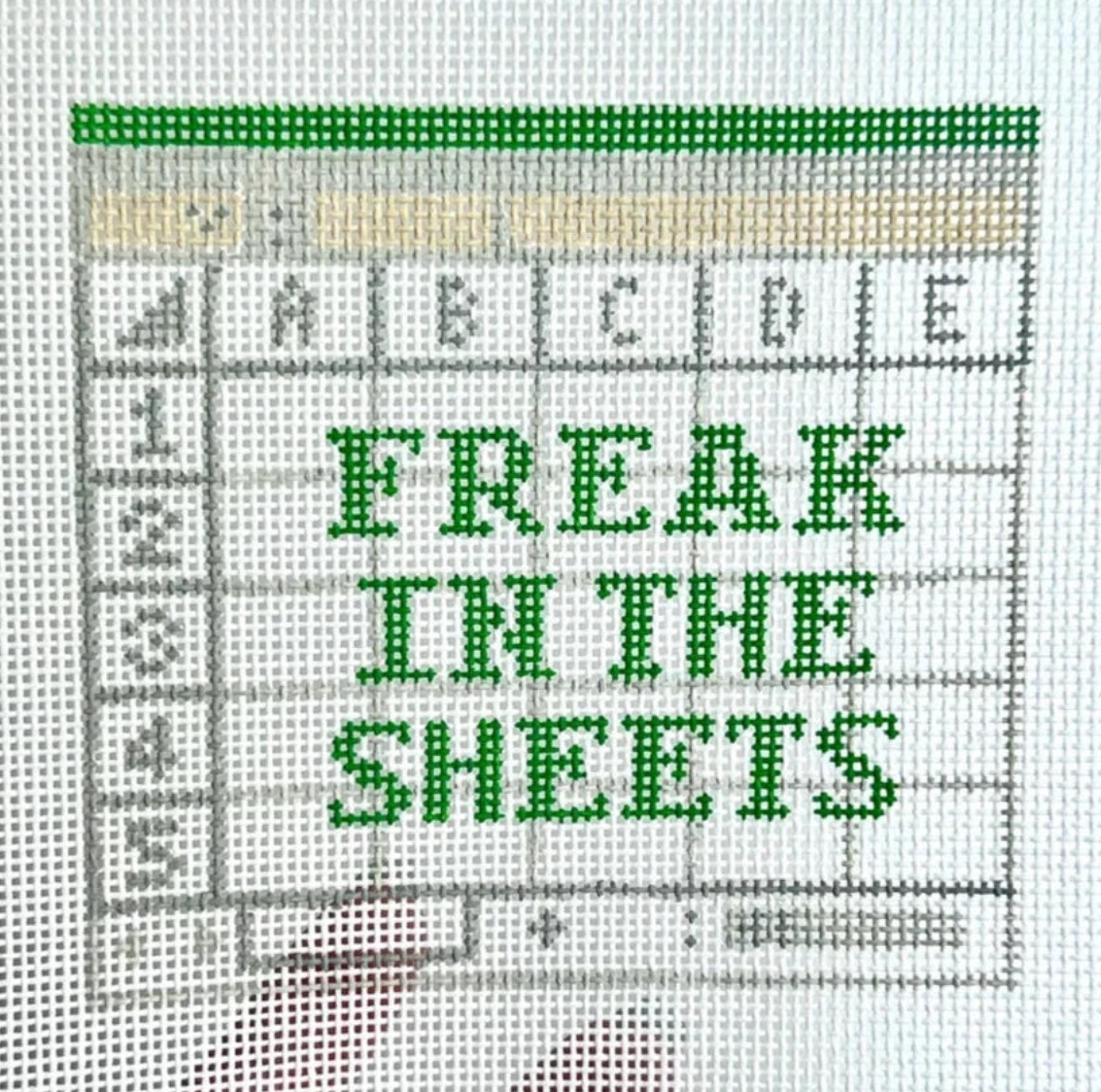 fire and iris Freak In The Sheets 13 Mesh needlepoint canvas