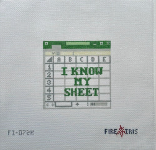 fire and iris i know my sheet coaster needlepoint canvas