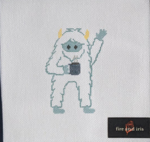 fire and iris yeti ornament needlepoint canvas