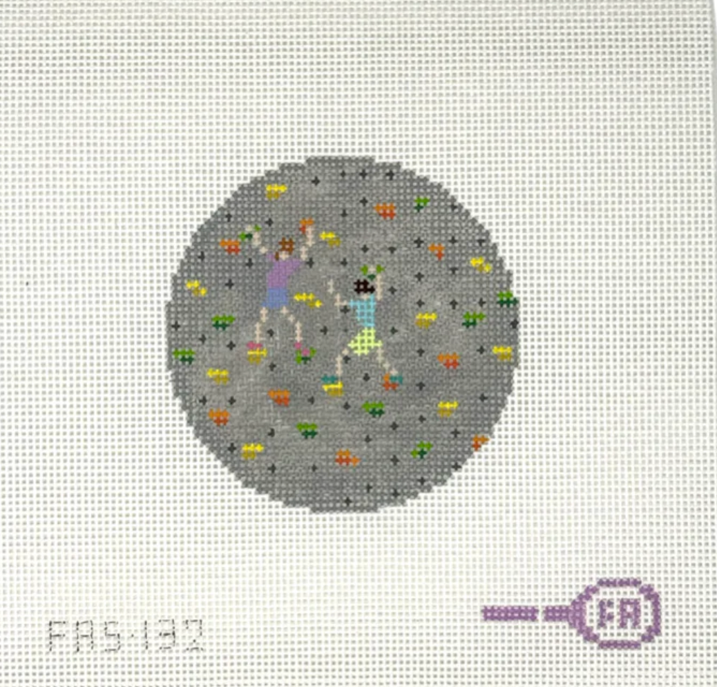 frances abel Climbers Round needlepoint canvas