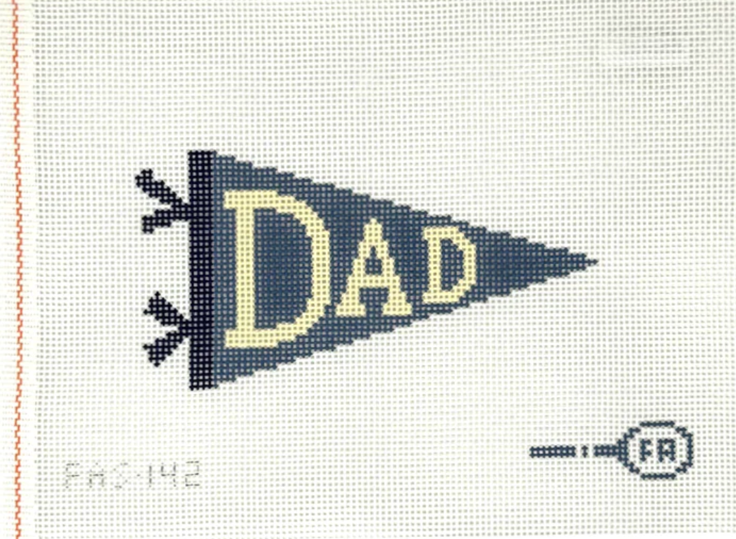 frances abel Dad Pennant needlepoint canvas