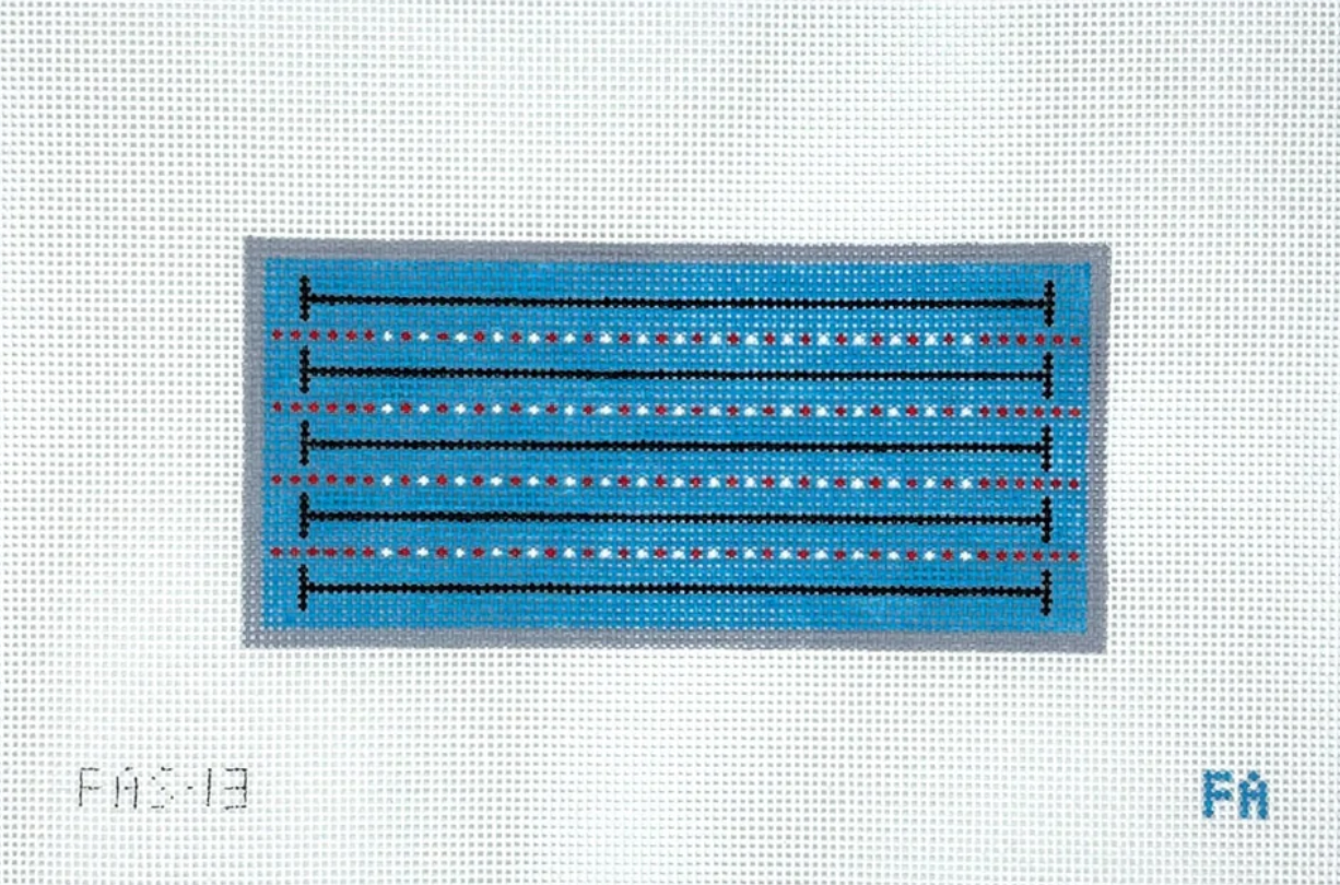 frances abel Swimming Pool Glasses Case needlepoint canvas