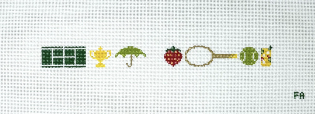 frances abel Tennis Icons Key Fob needlepoint canvas