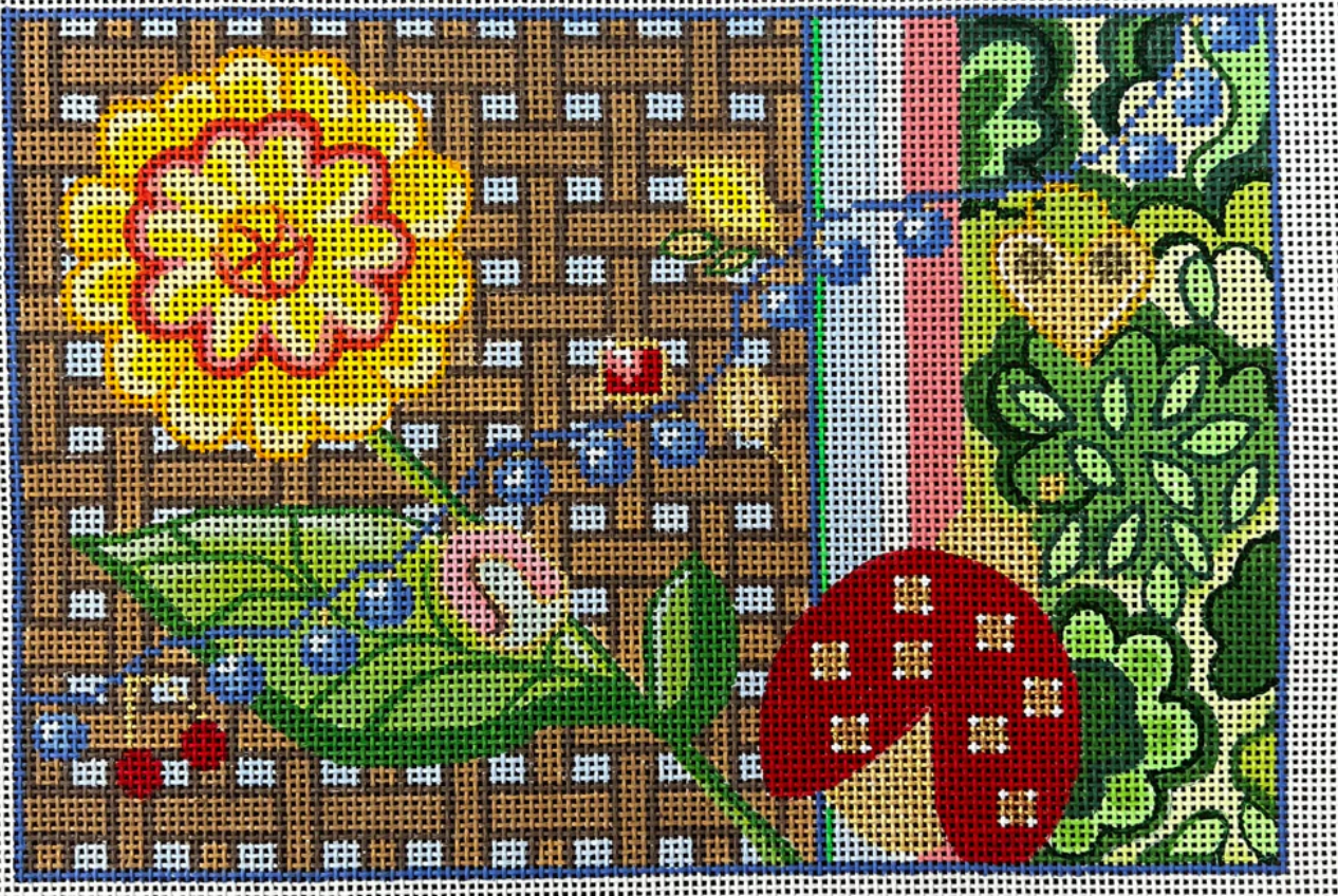 gingham stitchery maiden lane Summer Lady Clutch needlepoint canvas