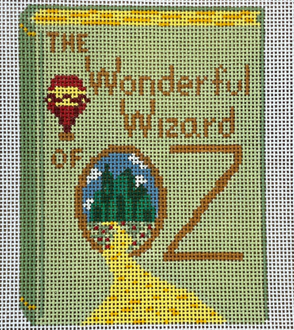 gingham stitchery Wizard of Oz Book needlepoint canvas