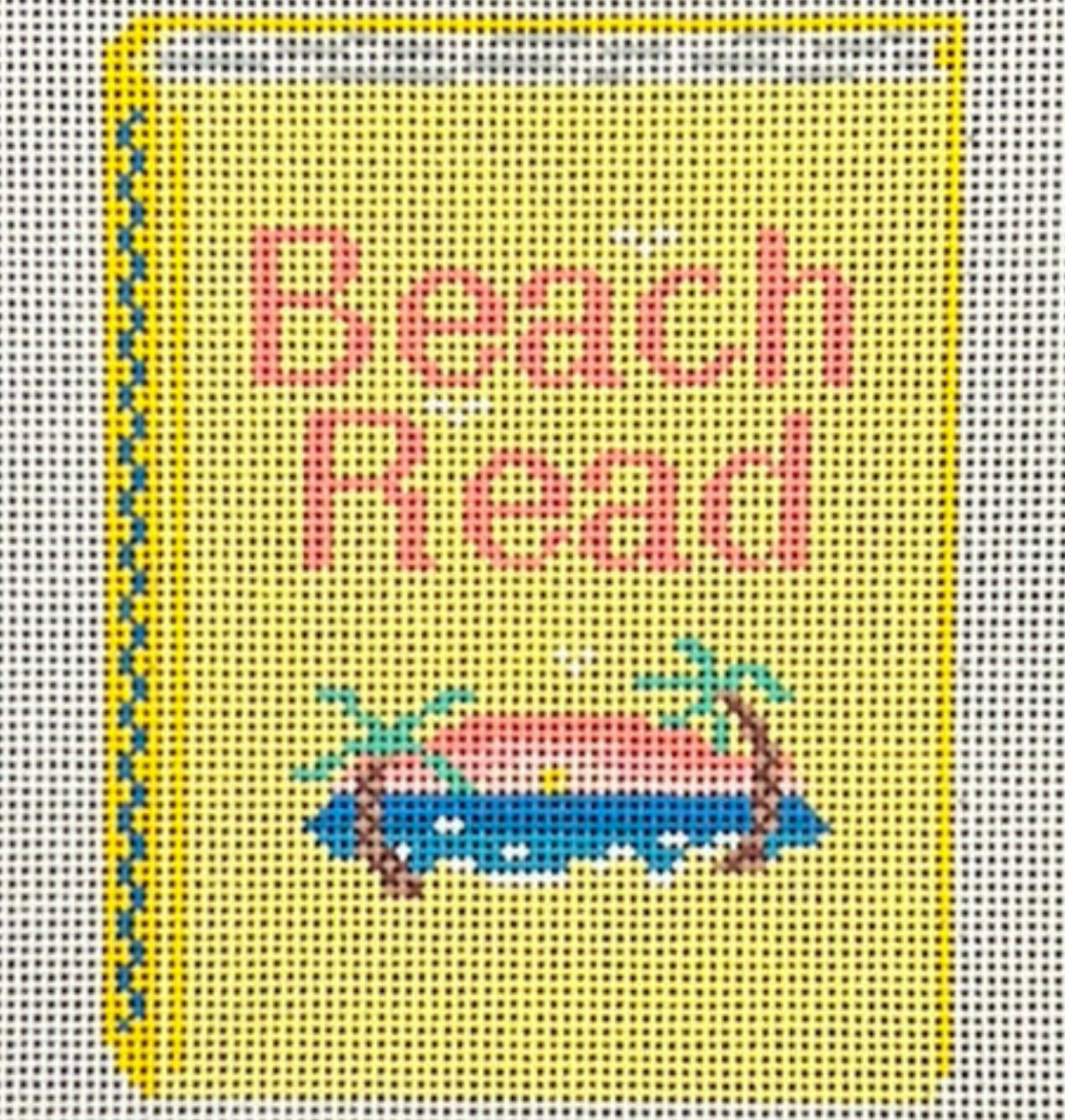 gingham stitchery maddie sweet beach read needlepoint canvas