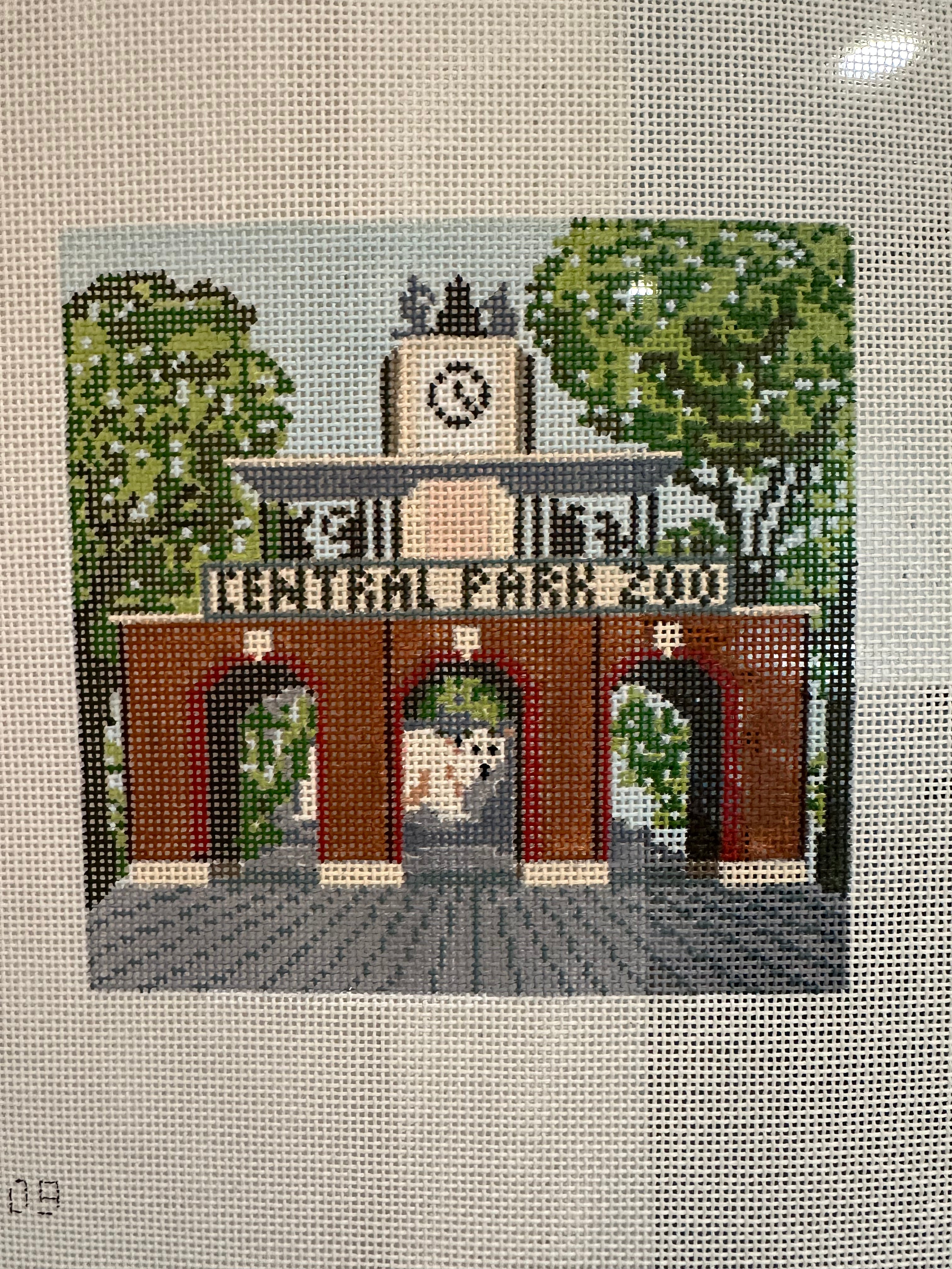 gingham stitchery x ritas central park zoo needlepoint canvas new york