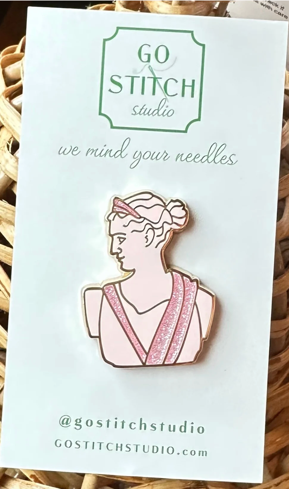 go stitch Pink Greek Goddess Statue Needleminder