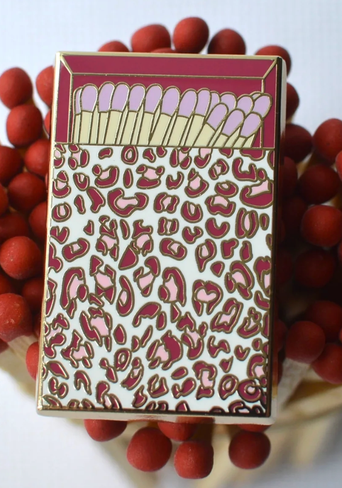 go stitch Pink Leopard Print Matchbox Needle Minder