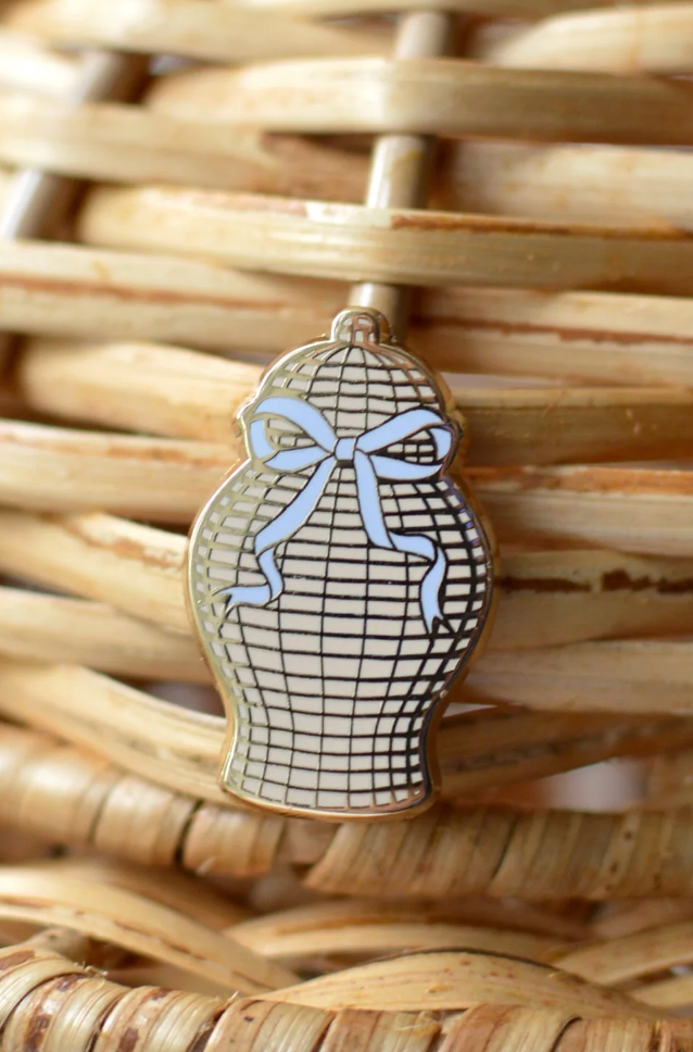go stitch Rattan Ginger Jar Needle Minder