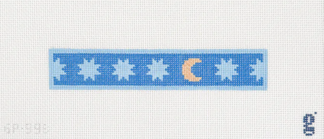 goodpoint Moon and Stars Key Fob Blue needlepoint canvas
