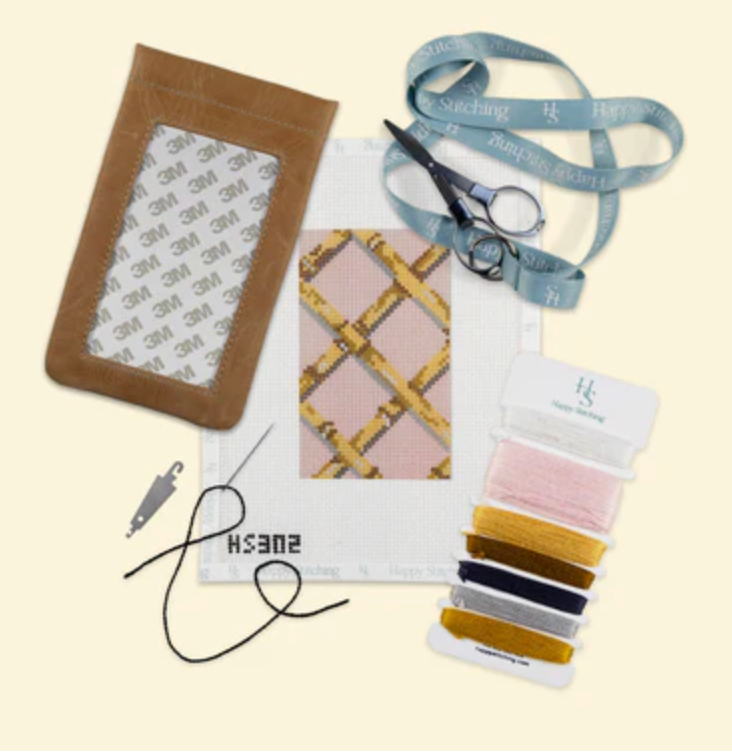 happy stitching Bamboo Eyeglass Case Needlepoint Kit