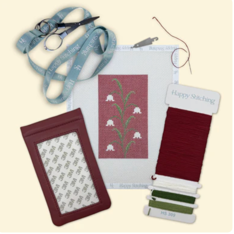 happy stitching Bells in Bloom Eyeglass Case beginner Needlepoint Kit