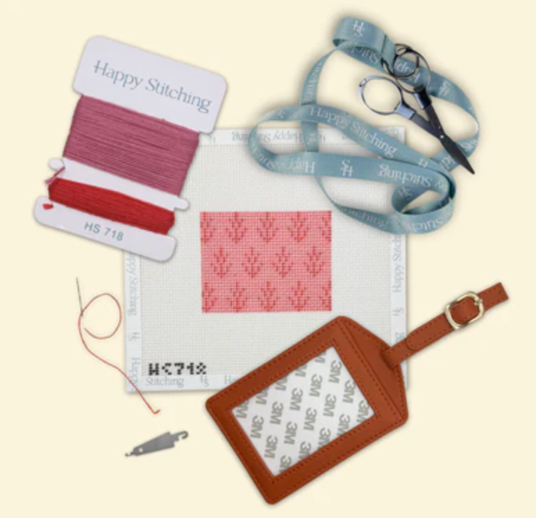 happy stitching Reef Reverie Luggage Tag Needlepoint Kit