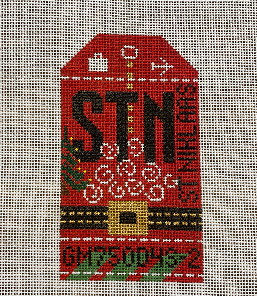 hedgehog St Niklaas Santa Retro Travel Tag needlepoint Canvas