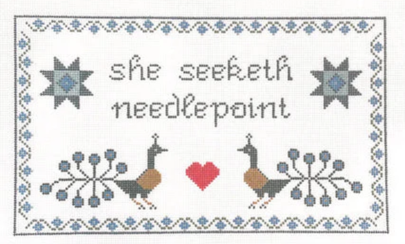 hello tess She Seeketh Needlpoint Sampler needlepoint canvas