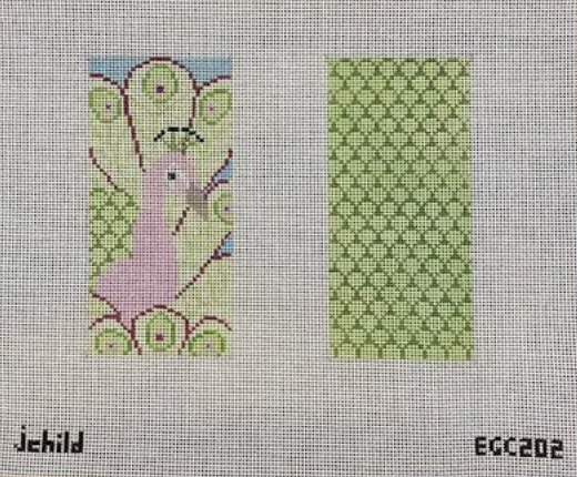 j child Peacock Double Sided Eyeglass Case needlepoint canvas