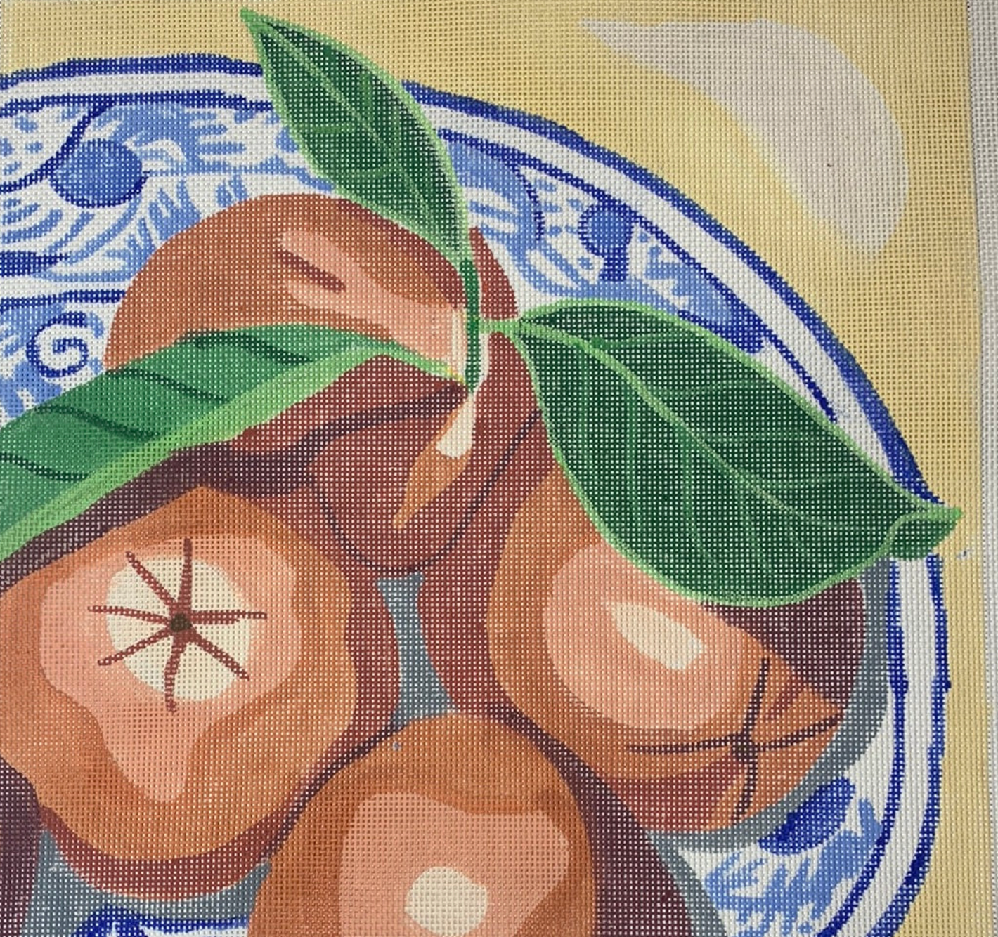 jean smith Plate of Oranges needlepoint canvas