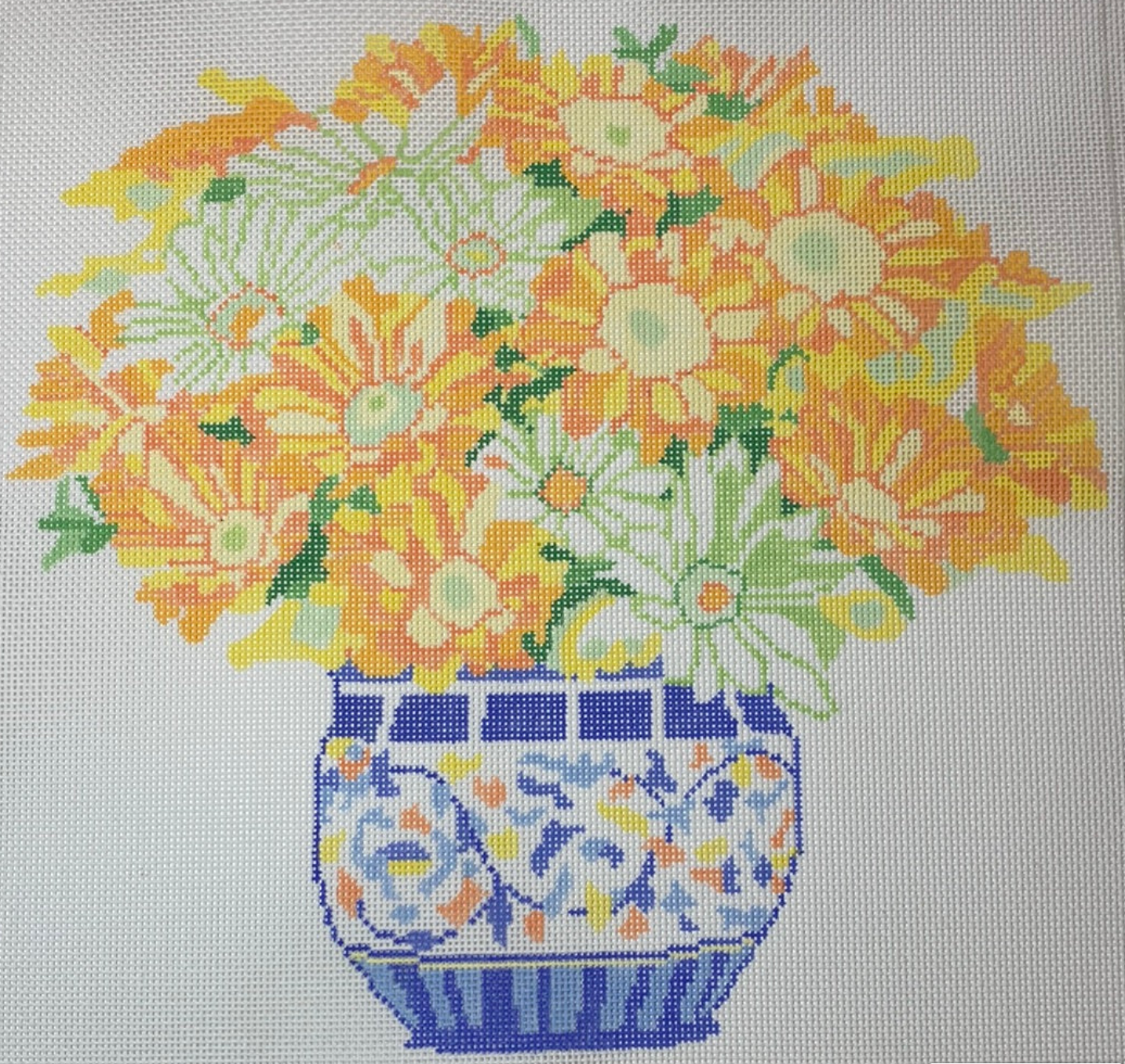 jean smith daisy bouquet needlepoint canvas
