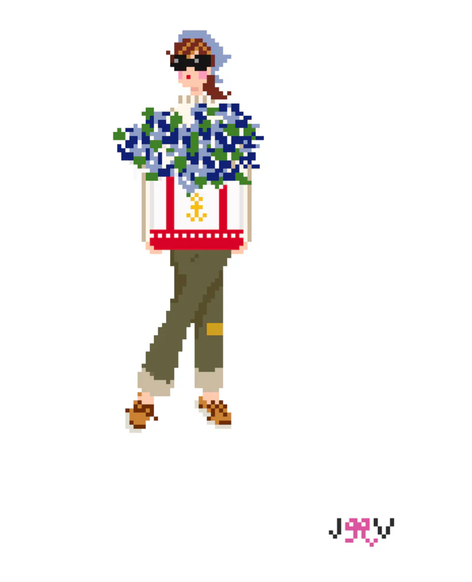 jennifer vallez Hydrangea Season Girl needlepoint canvas