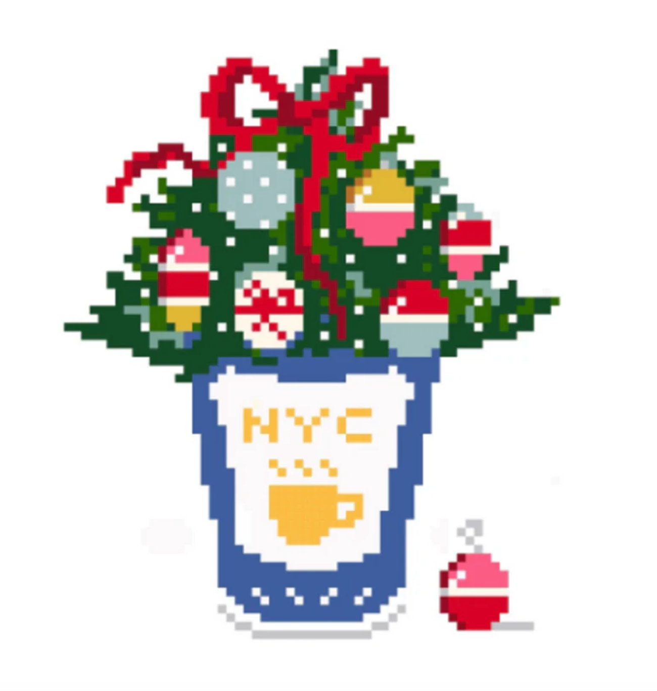 jennifer vallez NYC Anthora Coffee Cup Christmas needlepoint canvas