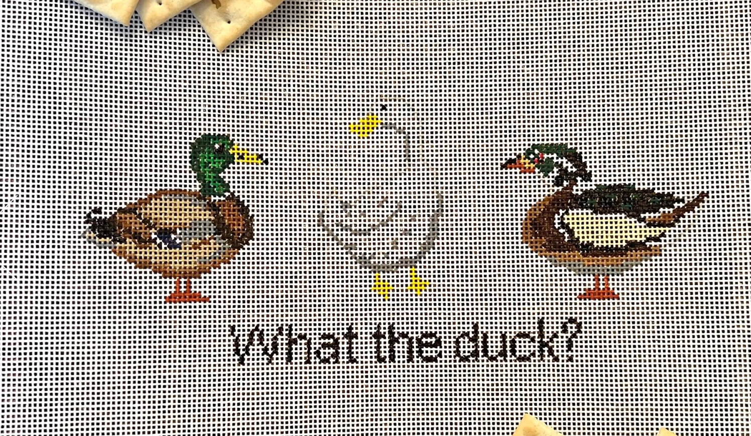 jessica tongel What The Duck needlepoint canvas