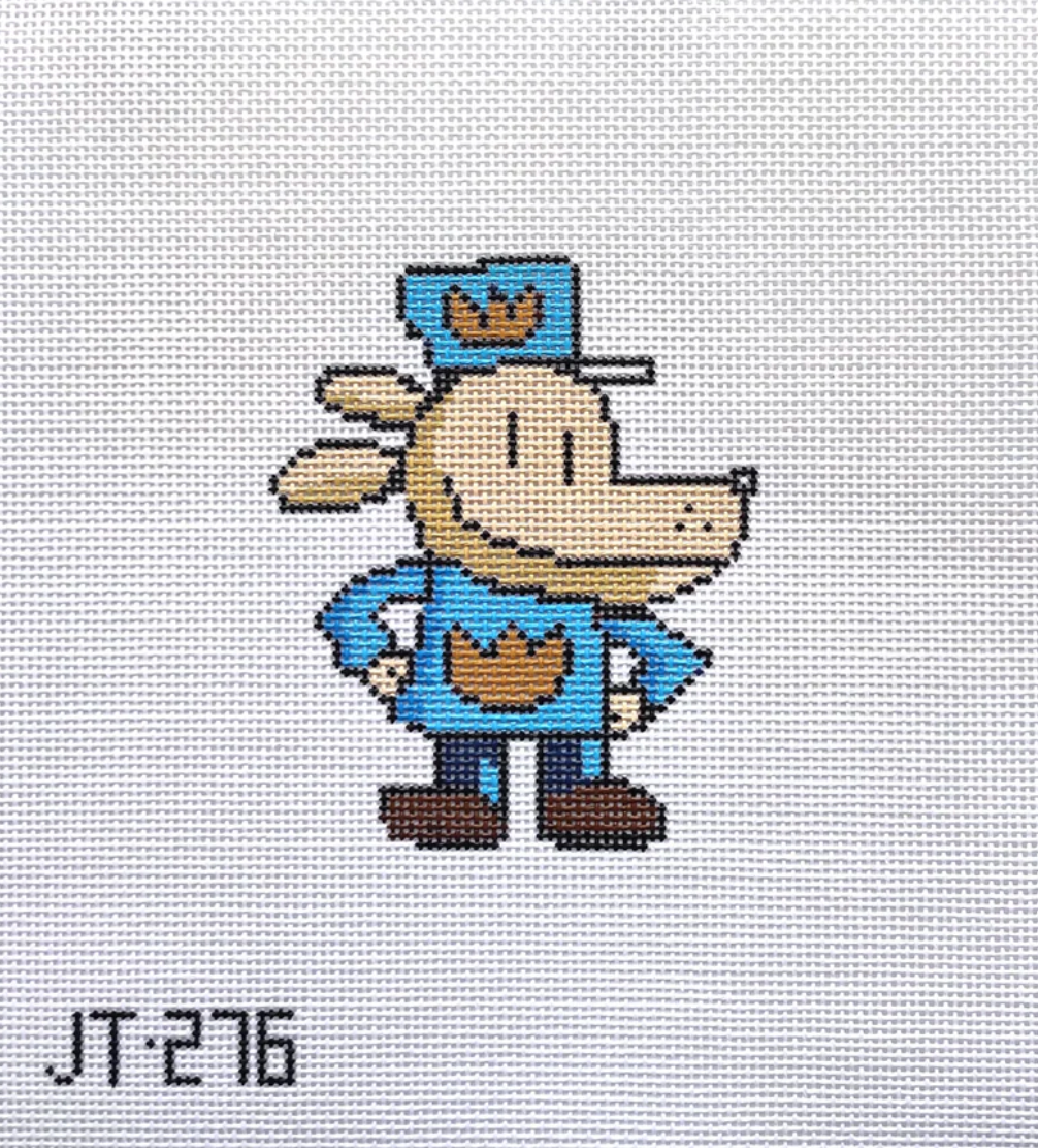 judy tasch Dogman needlepoint canvas