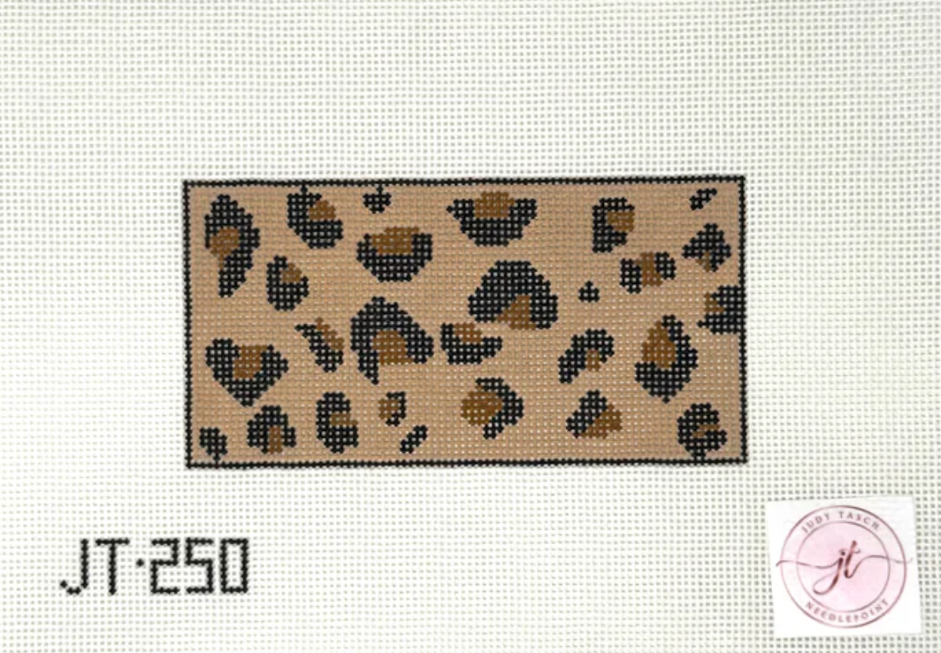 judy tasch Leopard Purse Insert Eyeglass Case needlepoint canvas