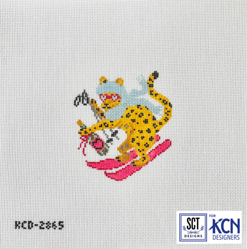 kc La Dolce Vita Alpine Cheetah needlepoint canvas