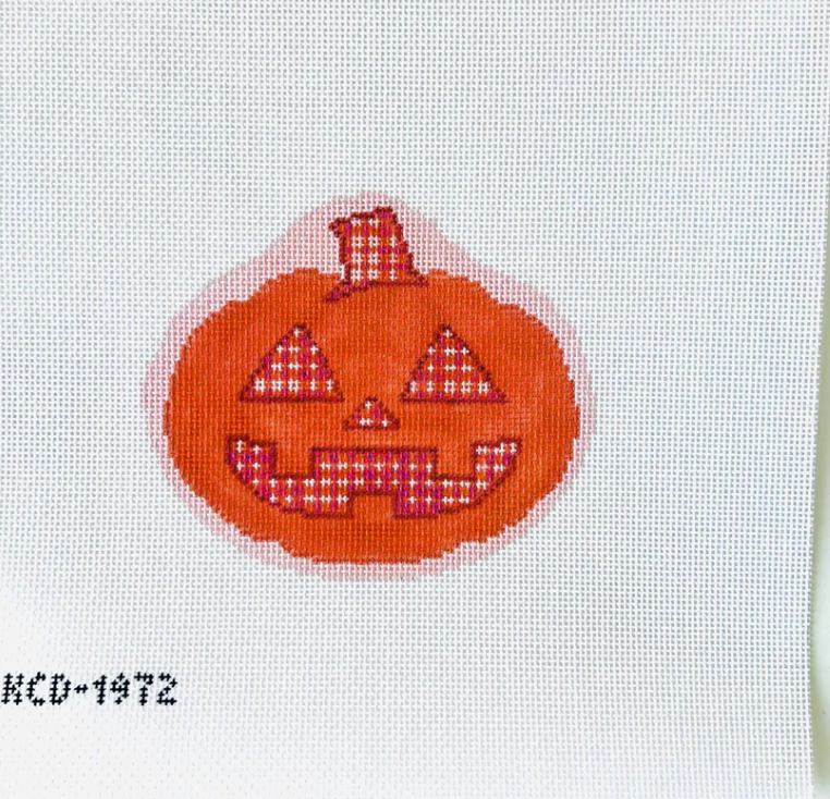 kc Plaid Pumpkin Ornament needlepoint canvas