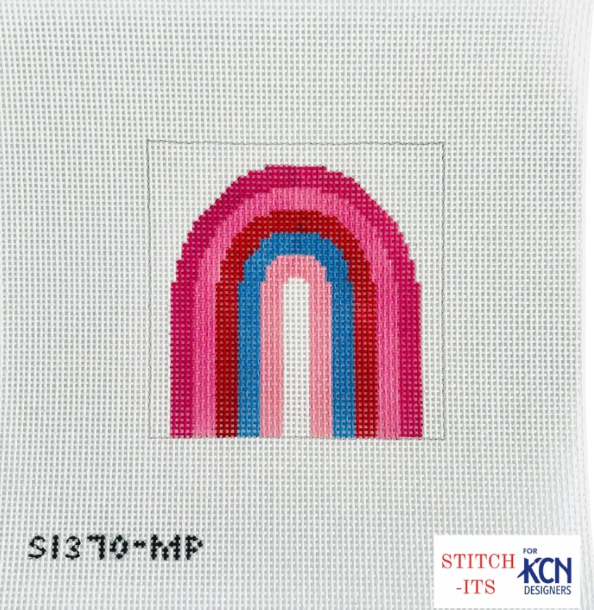 kc designers Mauve Pink Rainbow Square needlepoint canvas