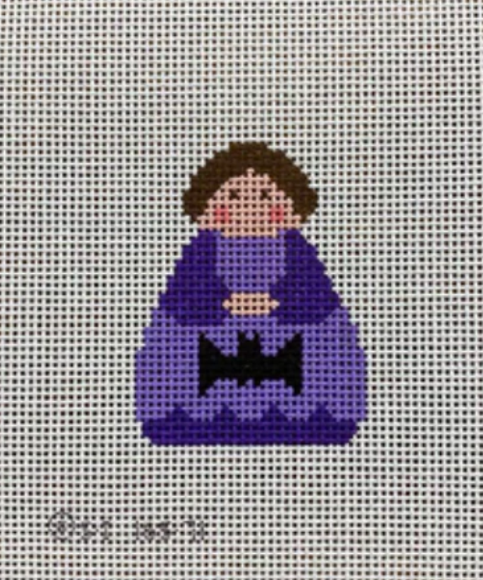 kc designers Purple stitch it Angel with Bat needlepoint canvas