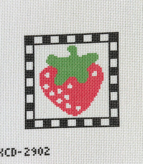 kc designers Strawberry Square Printed Canvas needlepoint canvas