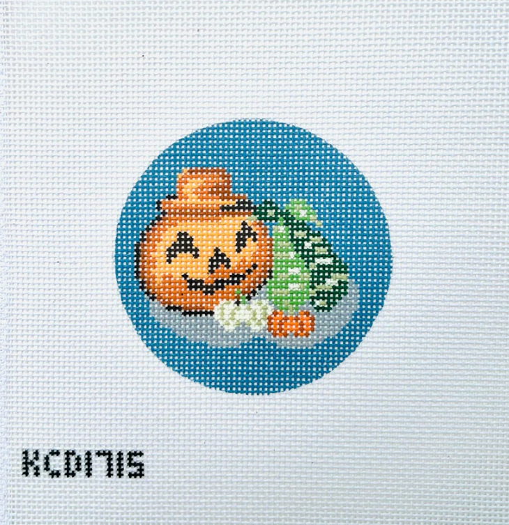 kc designers Terracotta Pumpkin with Gourds needlepoint canvas
