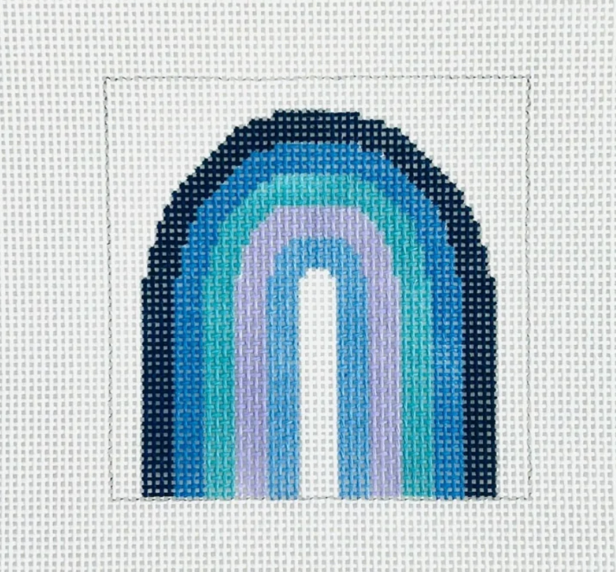 kcd blue rainbow square needlepoint canvas