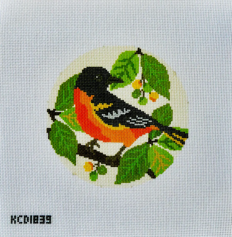 kcn Baltimore Oriole needlepoint canvas