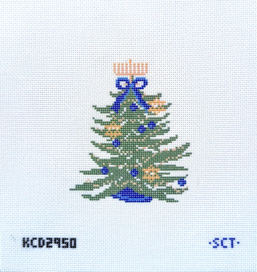 kcn Chrismukkah Tree Printed needlepoint Canvas